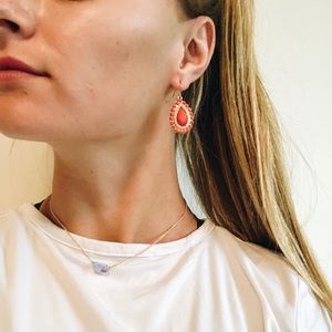 Teardrop Peach Earrings